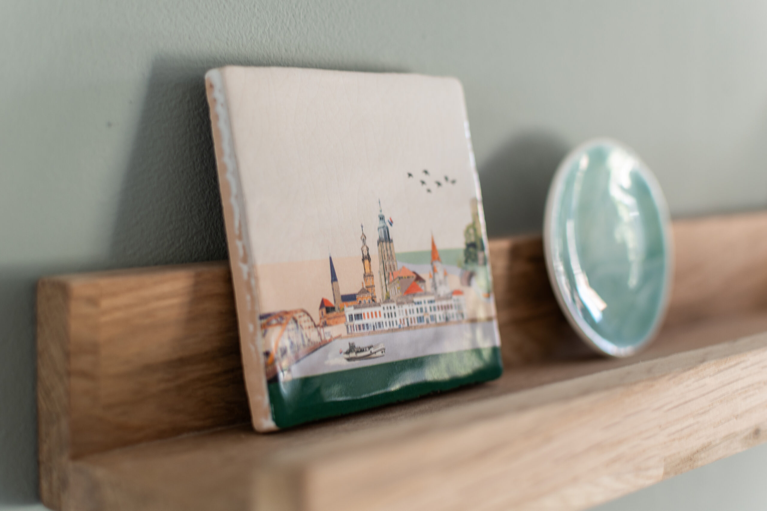 Eikenhouten fotoplank met StoryTile Zutphen